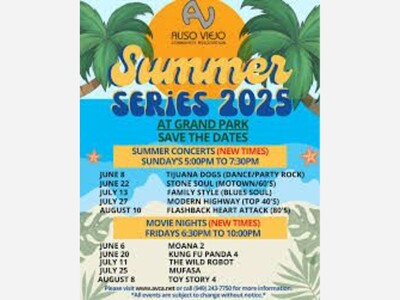 Aliso Viejo Summer Concert Series | Grand Park, Aliso Viejo | Jun 8 - Aug 10