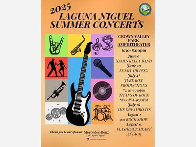 Laguna Niguel Summer Concerts | Crown Valley Park | Jun 6 - Aug 15 