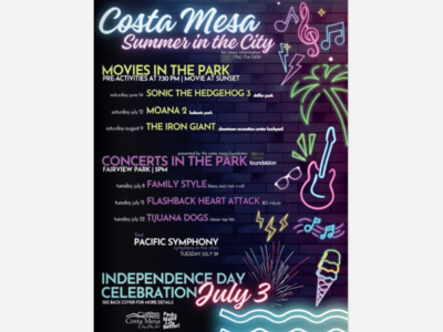 Costa Mesa Free Summer Concerts | Fairview Park | July 8 - July 15 