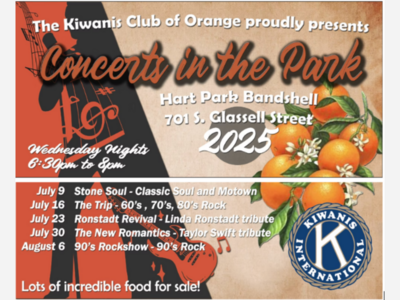 City of Orange Free Summer Concerts | Hart Park Bandshell | Jul 9 - Aug 6 