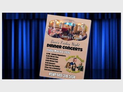 A Musical Salute to Andrea Bocelli & Friends | Baci Italian Restaurant | Mar 6 (Video Teaser!)