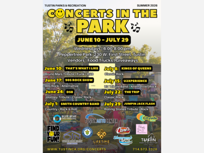 Tustin Summer Concerts in the Park | Peppertree Park | Jun 10 - 29 