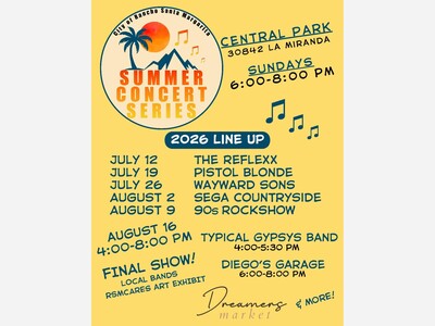 Rancho Santa Margarita Summer Concert Series | Central Park | Jul 12 - Aug 16  